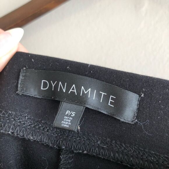 Dynamite Moto Faux Leather High Waist Spandex Full Length Leggings Pants Black - Picture 5 of 11